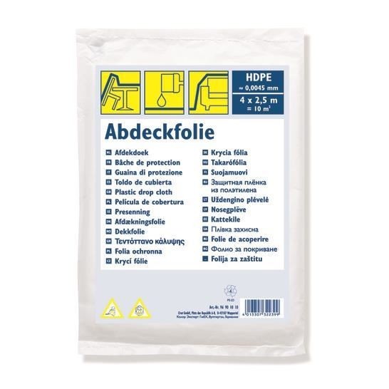 Folie acoperire, protectie, HDPE, 4x2.5 m, 10 mp