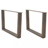 VidaXL Picioare pentru măsuță de cafea &icirc;n formă de V, 2 buc., oțel natural, 70x(42-43,3) cm