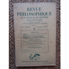 Revue philosophique de la France et de l&#039;&eacute;tranger NR 7- 9 1949