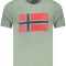 Norway Tricou barbati, cu logo, din bumbac, Regular fit, Verde, M