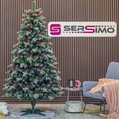 Brad artificial Sersimo, Alexima Elite, verde nins cu merisoare, mix 2D+3D, 230 cm Household NewTrend