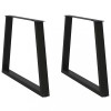 VidaXL Picioare de masă &icirc;n formă de V, 2 buc., negru, 100 x (72-73,3) cm, oțel