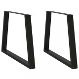 Cumpara ieftin Picioare de masă &icirc;n formă de V, 2 buc., negru, 100 x (72-73,3) cm, oțel