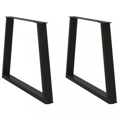 vidaXL Picioare de masă &icirc;n formă de V, 2 buc., negru, 100 x (72-73,3) cm, oțel