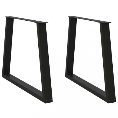 vidaXL Picioare de masă &amp;icirc;n formă de V, 2 buc., negru, 100 x (72-73,3) cm, oțel foto