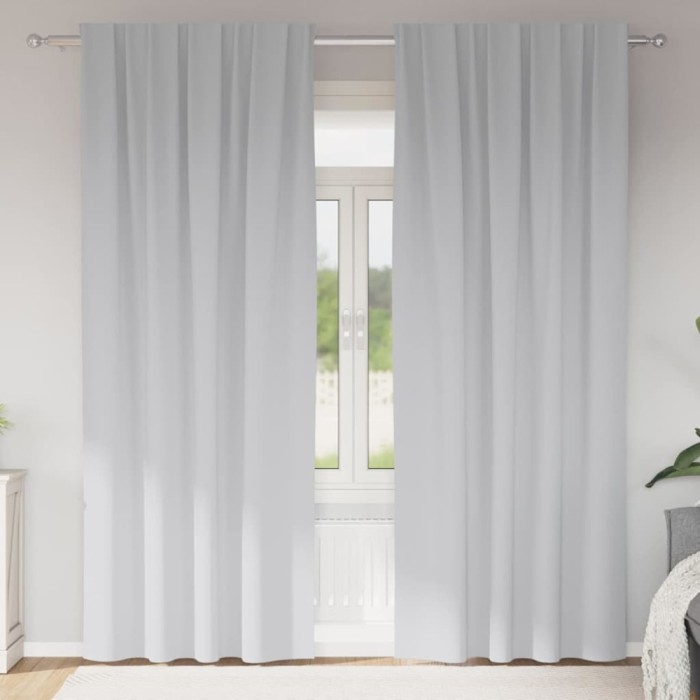 vidaXL Perdele cu perdele 2 pcs Gri deschis 245x140cm Poliester 4107461