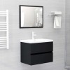 VidaXL Set mobilier de baie, 2 piese, negru, PAL 804873