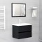 vidaXL Set mobilier de baie, 2 piese, negru, PAL 804873