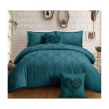 Cumpara ieftin Lenjerie de Pat Dublu, Bumbac Finet-Creponat, 6 Piese, Alb - LJ1093