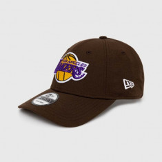 New Era sapca culoarea verde, cu imprimeu, LOS ANGELES LAKERS