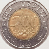 2645 San Marino 500 lire 1991 Hospitable Land Terra Ospitale 1944 km 269, Europa