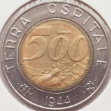 2645 San Marino 500 lire 1991 Hospitable Land Terra Ospitale 1944 km 269