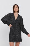 Sisley Rochie culoarea negru, mini, model dreaptă