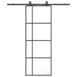 Cumpara ieftin Usa glisanta cu set de feronerie neagra 76x205 cm Sticla ESG