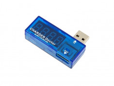 Tester Alimentare Multifunctional USB Tensiune, Curent, Conector USB 2.0 Standard, Albastru foto