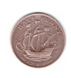 Moneda Marea Britanie 1/2 penny 1949, stare buna, curata, Europa, Bronz