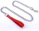 Lesa lant 4 mm/1,20 m &amp; maner piele rosu