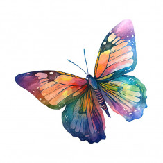 Sticker decorativ Fluture, Multicolor, 52 cm, 5976ST
