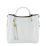 Geanta din piele naturala Ariana 123, 33x30x13 cm, Alb