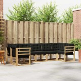 vidaXL Set de canapele de exterior cu pernă 7 pcs Alb și negru 3389826