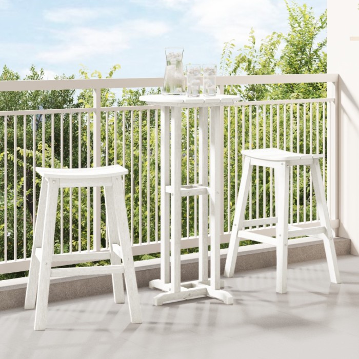 vidaXL Taburete de Bar 2 buc Alb HDPE