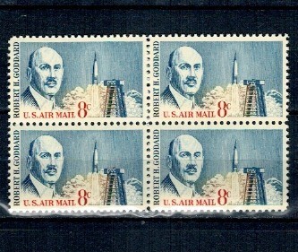 SUA 1964 - Robert Goddart, rachete, personalități, bloc de 4 neuzat foto
