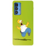 Husa compatibila cu Motorola Moto G51 5G model Scared Homer Simson, Silicon, TPU, Viceversa, Transparent, Carcasa