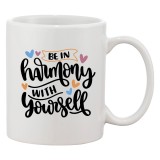 Cana alba personalizata &#039;Be in harmony with yourself&#039;, INOVATIX&reg;. 330ml
