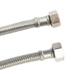 Furtun Blindat Inox Flexibil DN8 cu Racorduri 3/8 x 1/2, Certificat DVGW