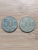 Moneda Romania 50 lei 1992 ambele variante