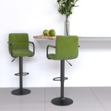 vidaXL Scaune de bar, 2 buc., verde deschis, catifea 334661