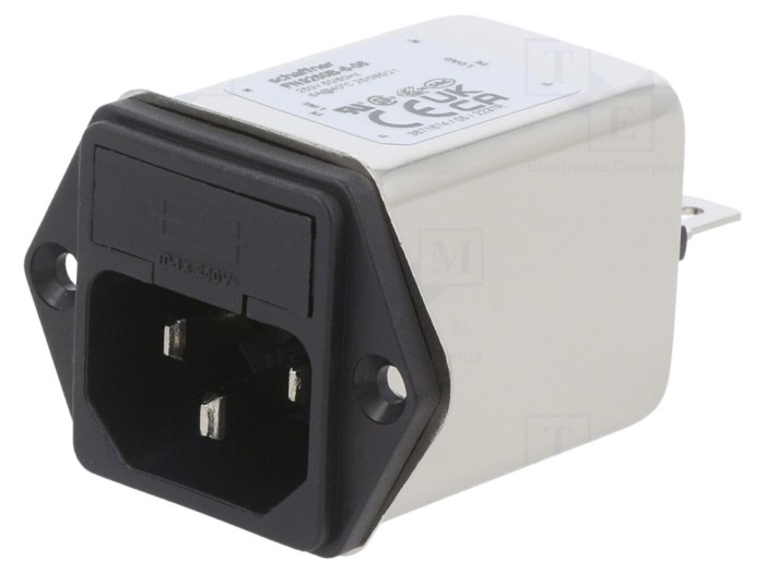 Conector AC C14, 6A 250VAC