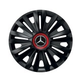 Cumpara ieftin Set 4 capace roti Negre Cu Inel Rosu Royal R16 Compatibil Cu Mercedes-Benz