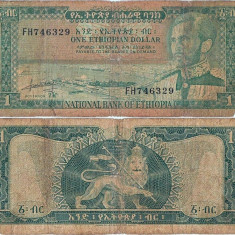 1966, 1 dollar (P-25a) - Etiopia!