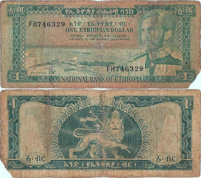 1966, 1 dollar (P-25a) - Etiopia!
