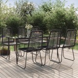 Cumpara ieftin Set de servit masa pentru grădină, 7 piese, negru