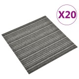 VidaXL Plăci de pardoseală, 20 buc., antracit cu dungi, 50x50 cm, 5 m&sup2;