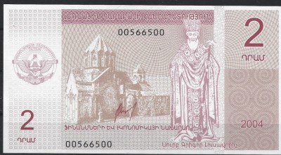 !!! F. RARR : RADAR : NAGORNO-KARABAK - 2 DRAHMS 2004 - UNC / CEA DIN SCAN / RADAR 00566500 foto
