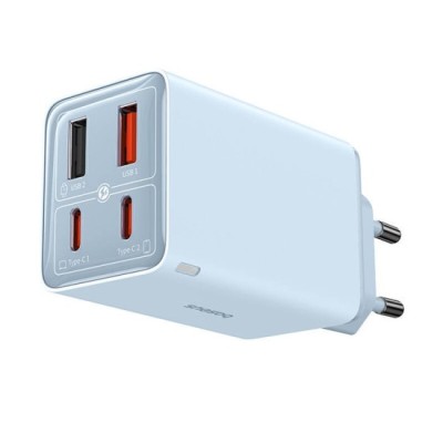 Incarcator pentru Priza 2x USB, 2x Type-C, 65W + Cablu Type-C la Type-C - Baseus (P10162701313-00) - Blue foto