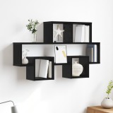 vidaXL Raft de perete Stejar negru 82 x 15 x 51 cm Lemn compozit