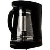 Filtru de cafea si ceai Albatros DOLCE 2 in 1, 680 W, 1.2 L, Infuzor ceai, Functie antipicurare, Cană de sticlă, Negru