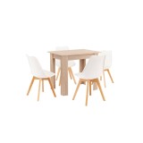 Set de masă Amina 4 1 alb-stejar Sonoma