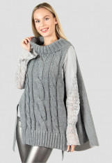 Vesta gri, tricotata, oversize foto