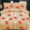 Lenjerie de pat pentru o persoana cu husa elastic pat si 2 fete perna dreptunghiulara, Hsiu Mei, bumbac mercerizat, multicolor