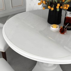 vidaXL Folie de protecție masă, transparent, &Oslash; 70 cm, PVC, 2 mm