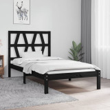 Cadru de pat, negru, 90x200 cm, lemn masiv de pin GartenMobel Dekor, vidaXL