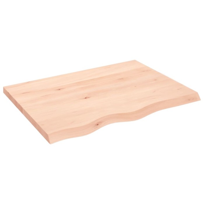 Blat de masa, 80x60x(2-4) cm, lemn masiv de stejar netratat