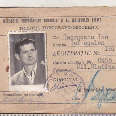 bnk div Legitimatie Ministerul Gospodariilor Comunale -1955