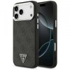 Husa MagSafe pentru Apple iPhone 17 Pro Max, Guess, 4G Triangle Logo, Neagra Argintie