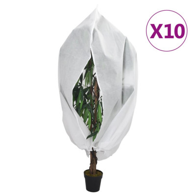 vidaXL Protecții fleece plante, fermoar, 10 buc, 70 g/m&amp;sup2; 1,55x1,55 m foto